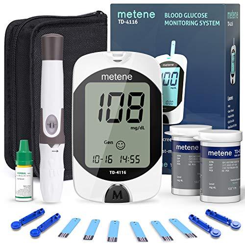 Metene TD-4116 Blood Sugar Test Kit with Lancing Device and Control Solution, No Coding